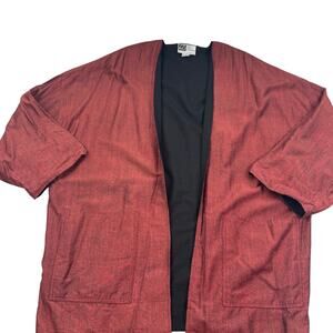 DZi The Tibet Collection Rayon Textured Lagenlook Long Line Jacket Women's L